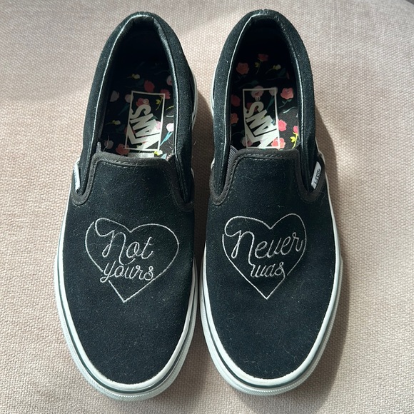 Vans Shoes - Black & White Van’s Classic Slip-on Sneakers with Graphic